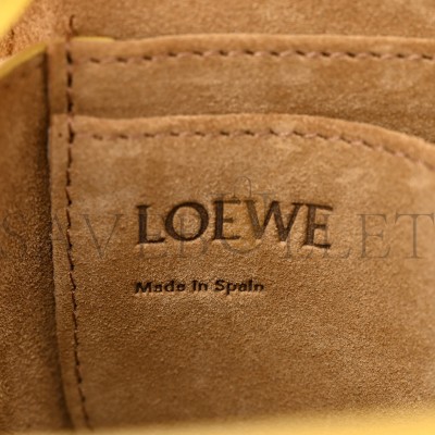 LOEWE CALFSKIN JACQUARD MINI GATE DUAL BAG DARK YELLOW (19*14*9cm)