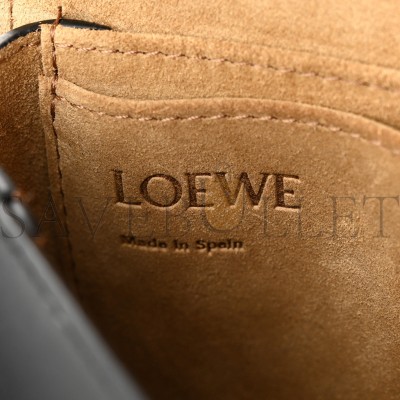 LOEWE CALFSKIN JACQUARD MINI GATE DUAL BAG BLACK (23*13*9cm)