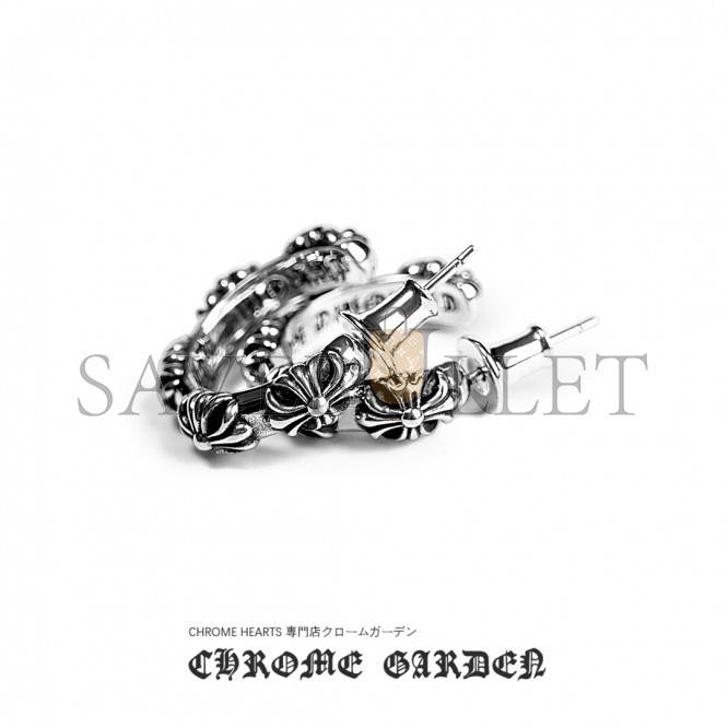 CHROME HEARTS CROSS HOOP EARRING