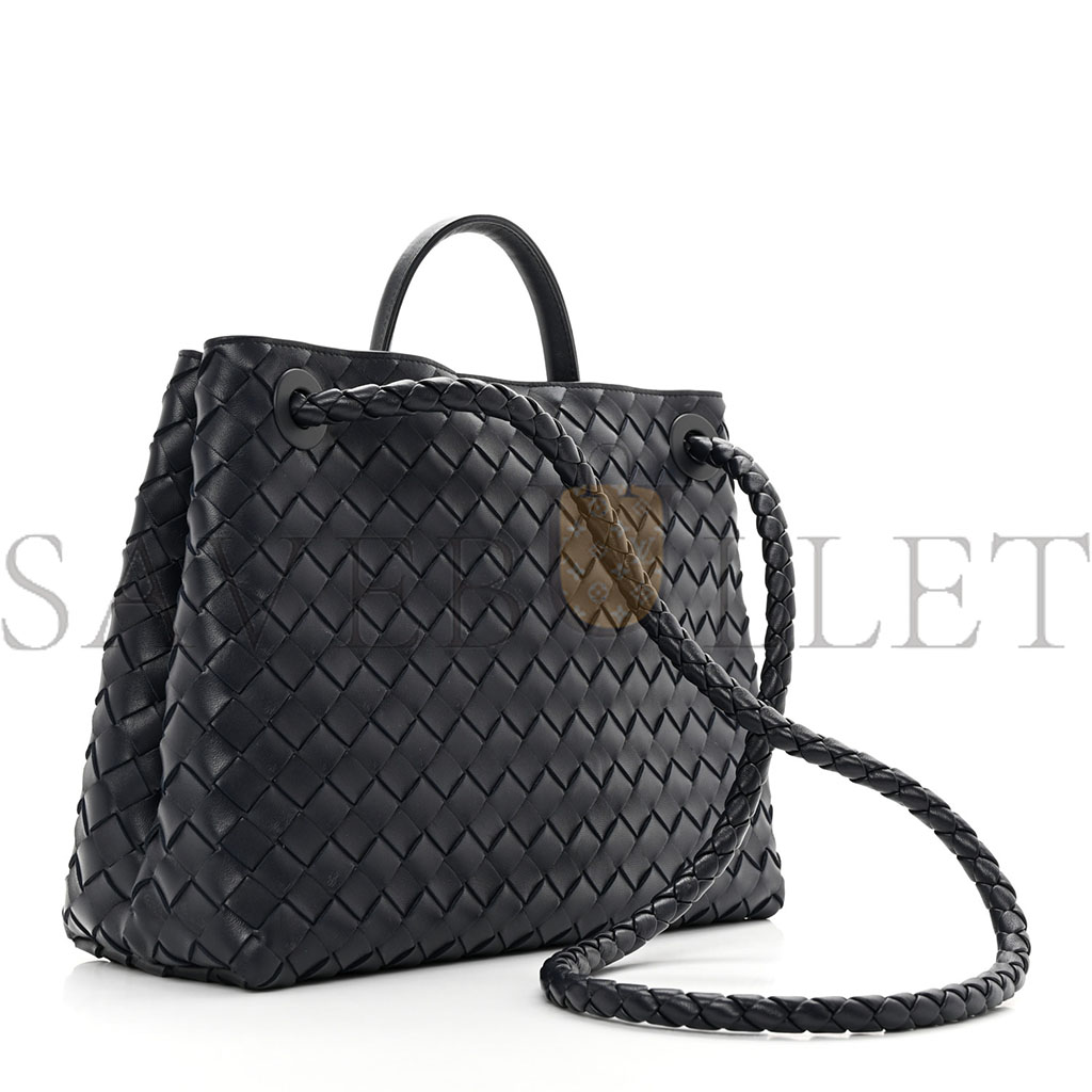 BOTTEGA VENETA BLACK INTRECCIATO MEDIUM ANDIAMO SHOULDER BAG SPACE (32*25*11cm)