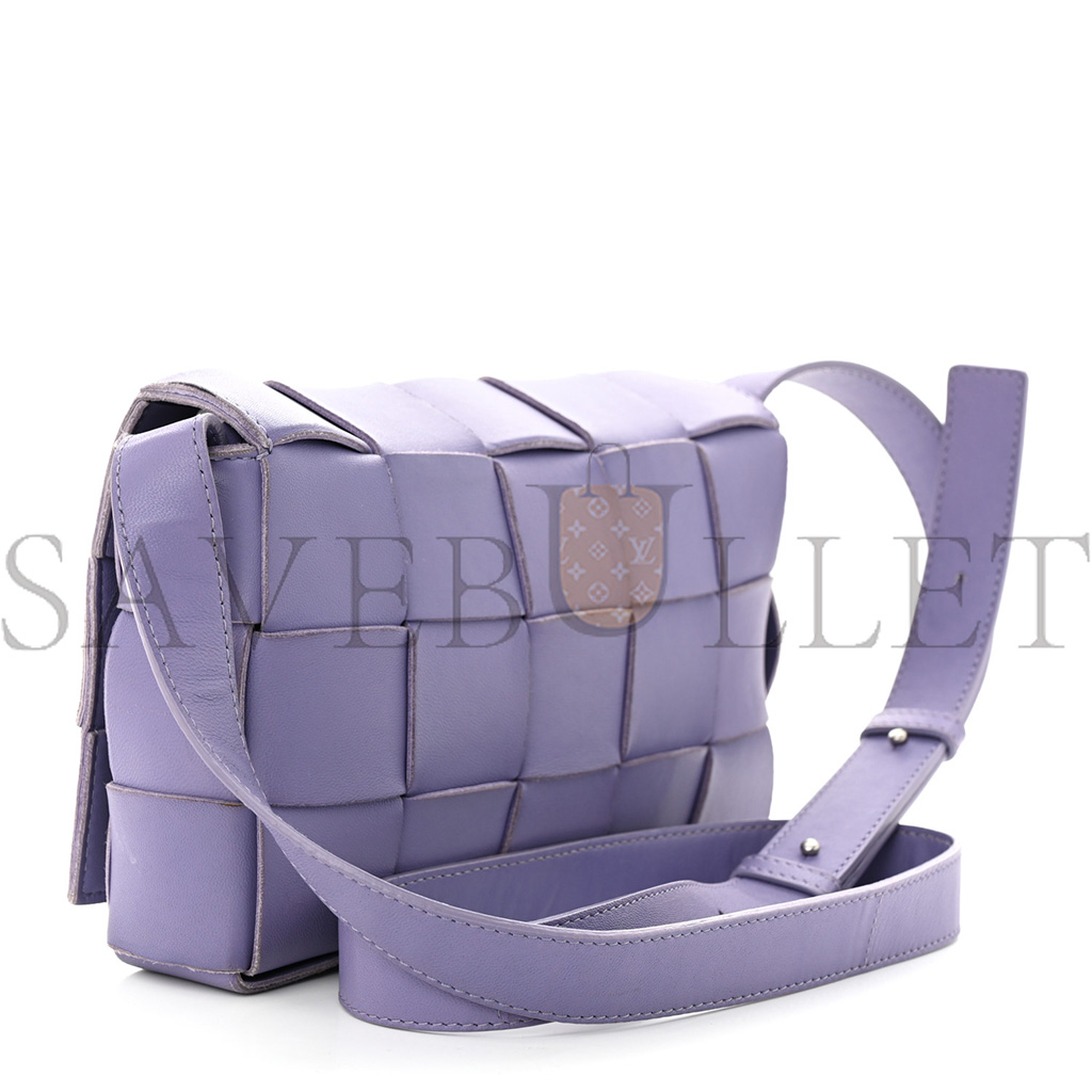 BOTTEGA VENETA LAMBSKIN INTRECCIO CASSETTE CROSSBODY BAG WISTERIA (23*15*5.5cm)