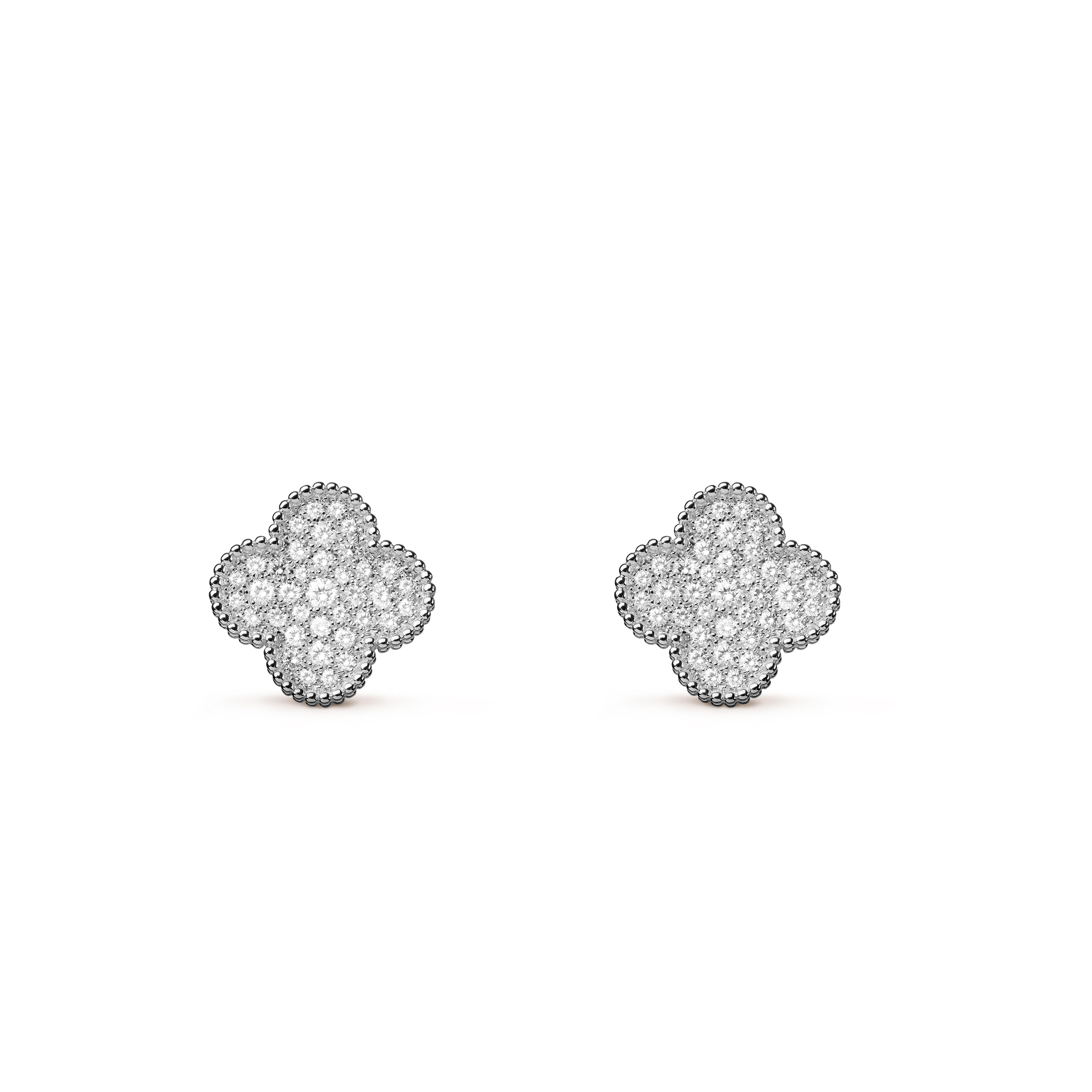 VAN CLEEF  ARPELS MAGIC ALHAMBRA EARRINGS - WHITE GOLD, DIAMOND  VCARN9ZR00