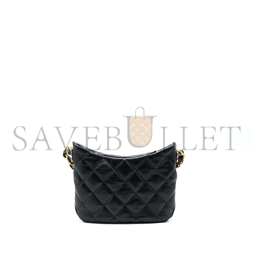 CHANEL MASTER HOBO SHOULDER BAG LAMBSKIN BLACK (24*17.5*6cm)