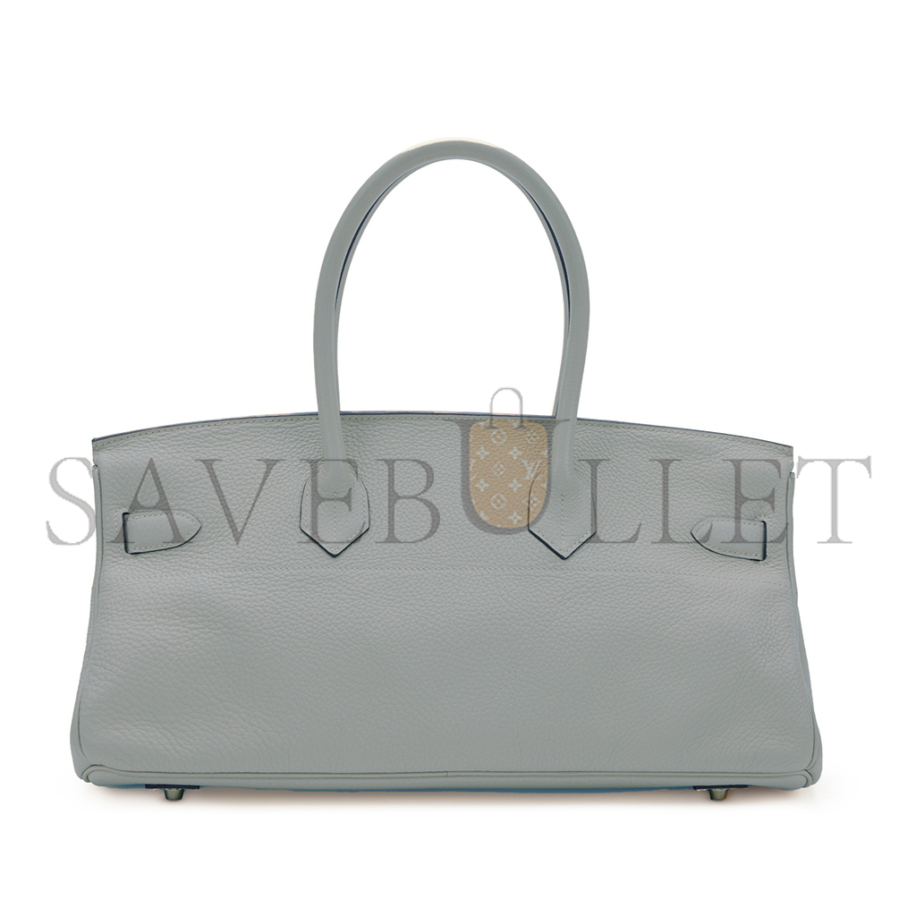 HERMES SHOULDER BIRKIN 42 PEARL GREY SILVER BUCKLE BAG 78603232 (42*21*16cm)