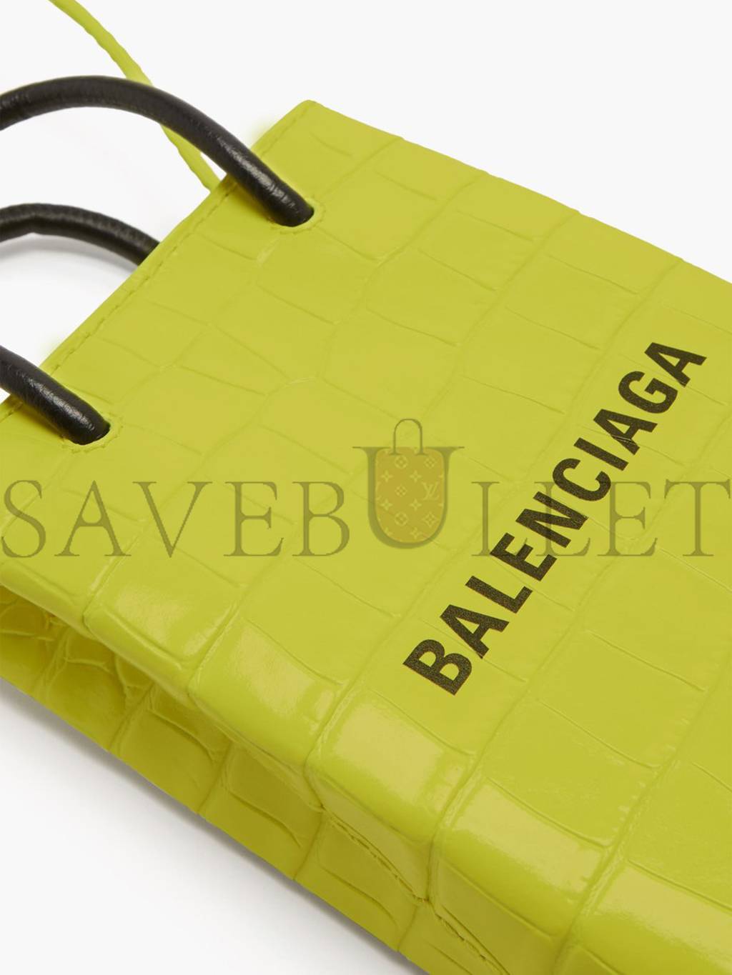 BALENCIAGA YELLOW SHOPPING MINI CROC-EFFFECT LEATHER CROSS-BODY BAG  MATCHESFASHION US (18*12.4*4.8cm)