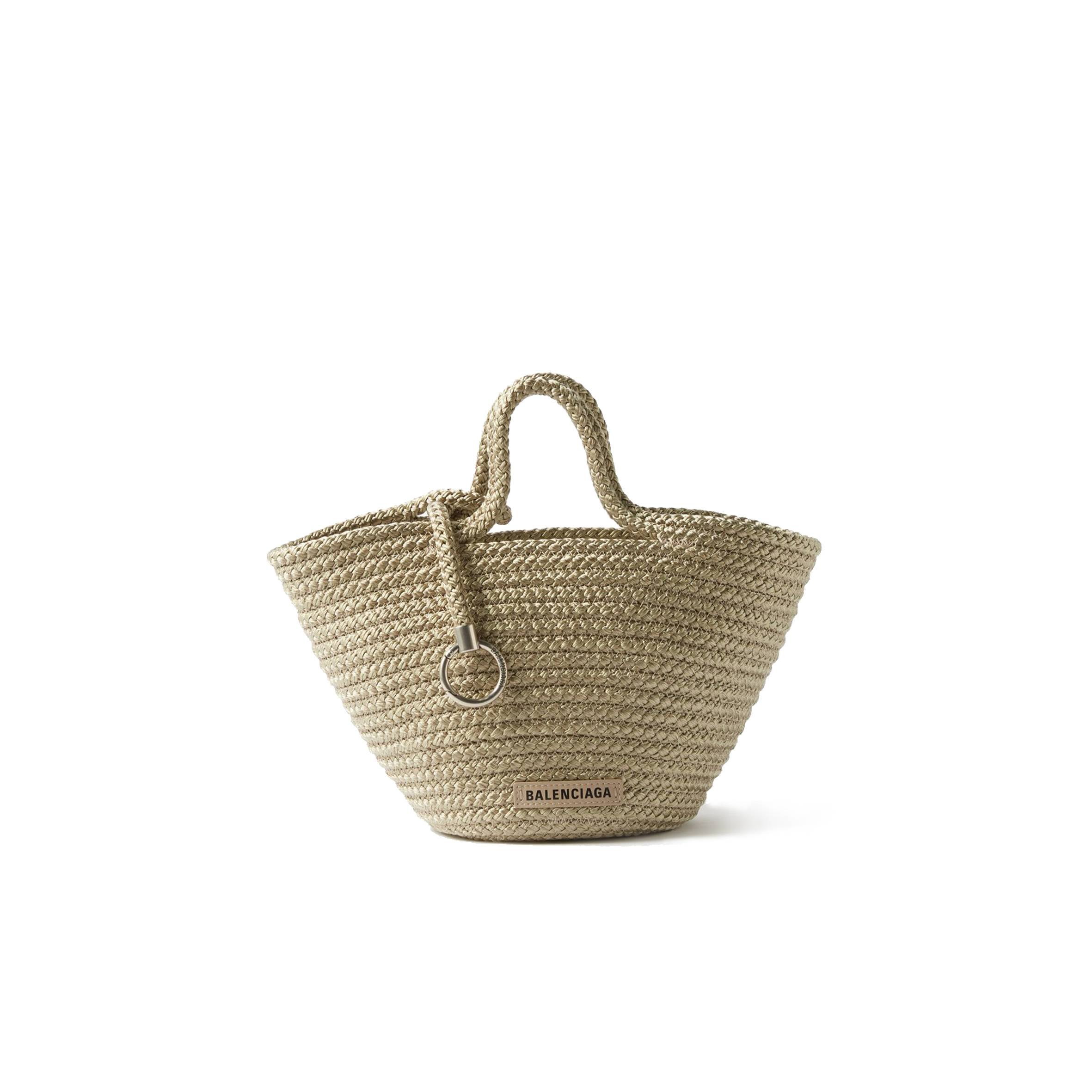 BALENCIAGA NEUTRAL IBIZA WOVEN BASKET BAG MATCHESFASHION US (32*20.5*14cm)