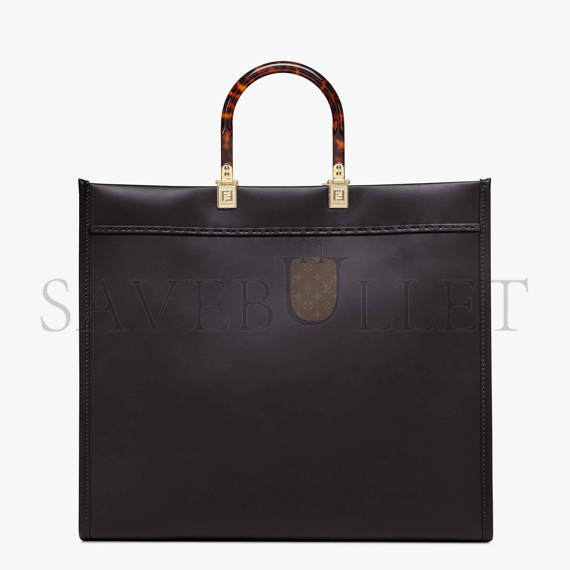 FENDI LARGE FENDI SUNSHINE - BLACK LEATHER SHOPPER 8BH372ABVLF0KUR (40.5*35*21.5cm)