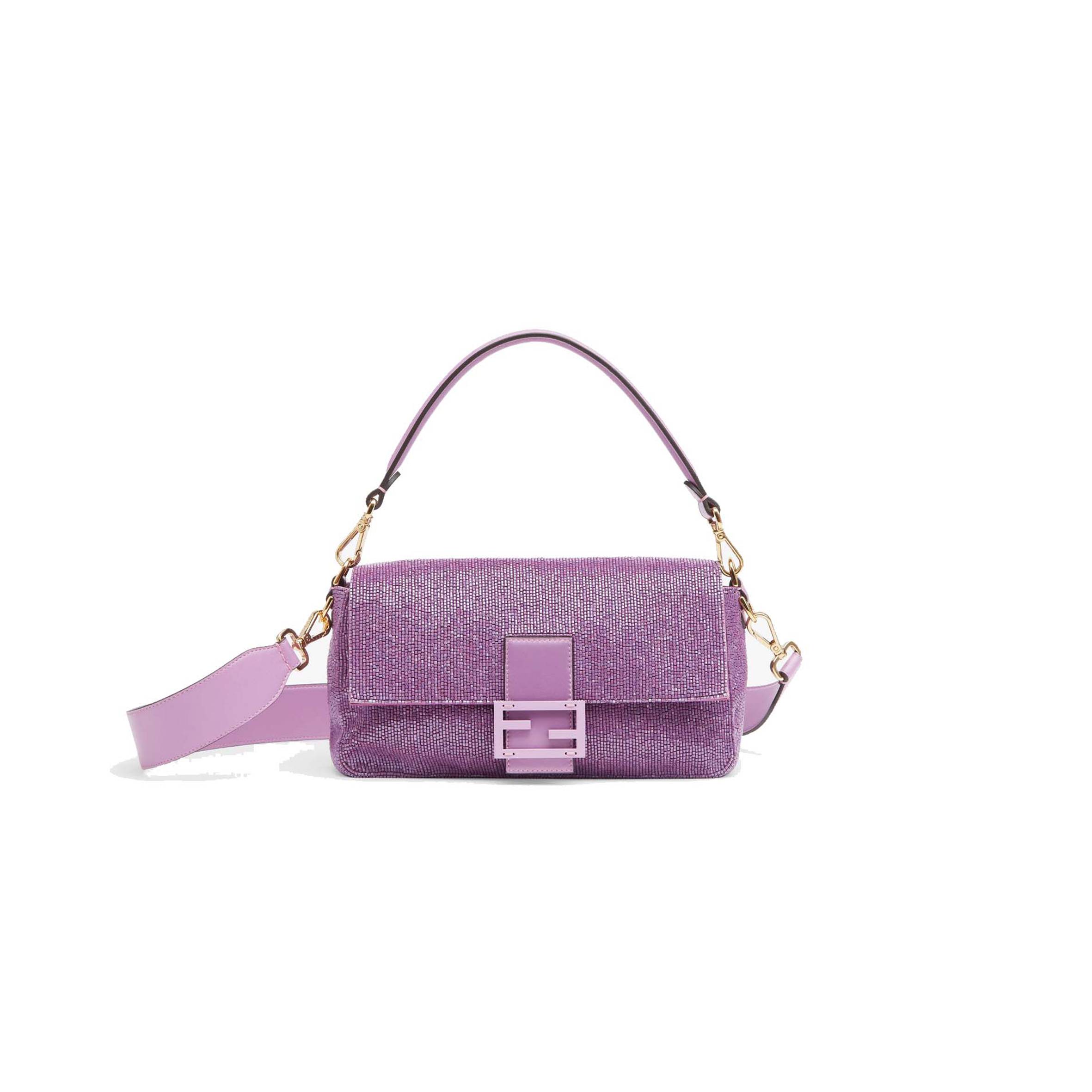 FENDI BAGUETTE - RE-EDITION BAG IN LILAC BEADS 8BR600AM2LF1JCO (27*15*6cm) FENDI BAGUETTE - RE-EDITION BAG IN LILAC BEADS 8BR600AM2LF1JCO (27*15*6cm)