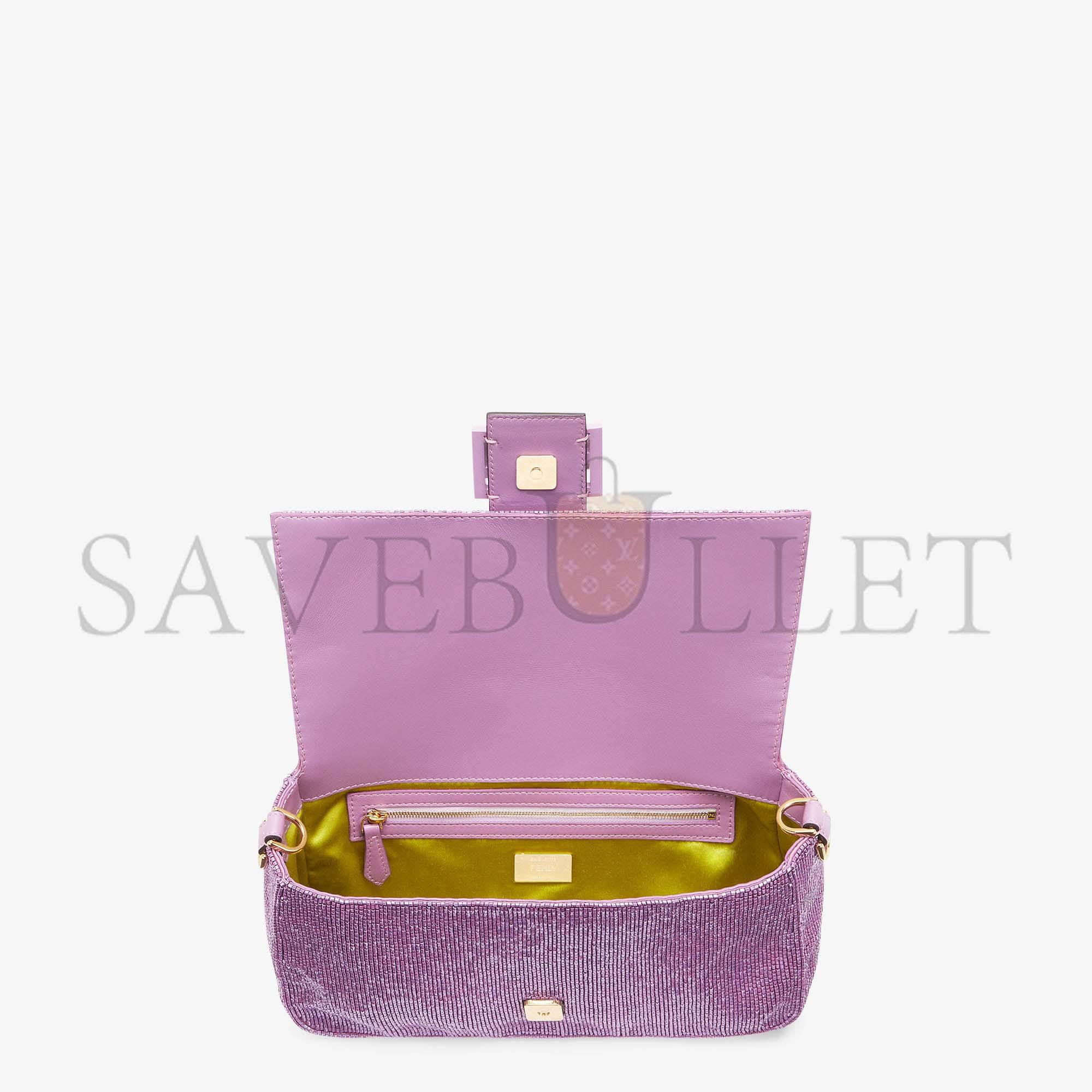 FENDI BAGUETTE - RE-EDITION BAG IN LILAC BEADS 8BR600AM2LF1JCO (27*15*6cm) FENDI BAGUETTE - RE-EDITION BAG IN LILAC BEADS 8BR600AM2LF1JCO (27*15*6cm)