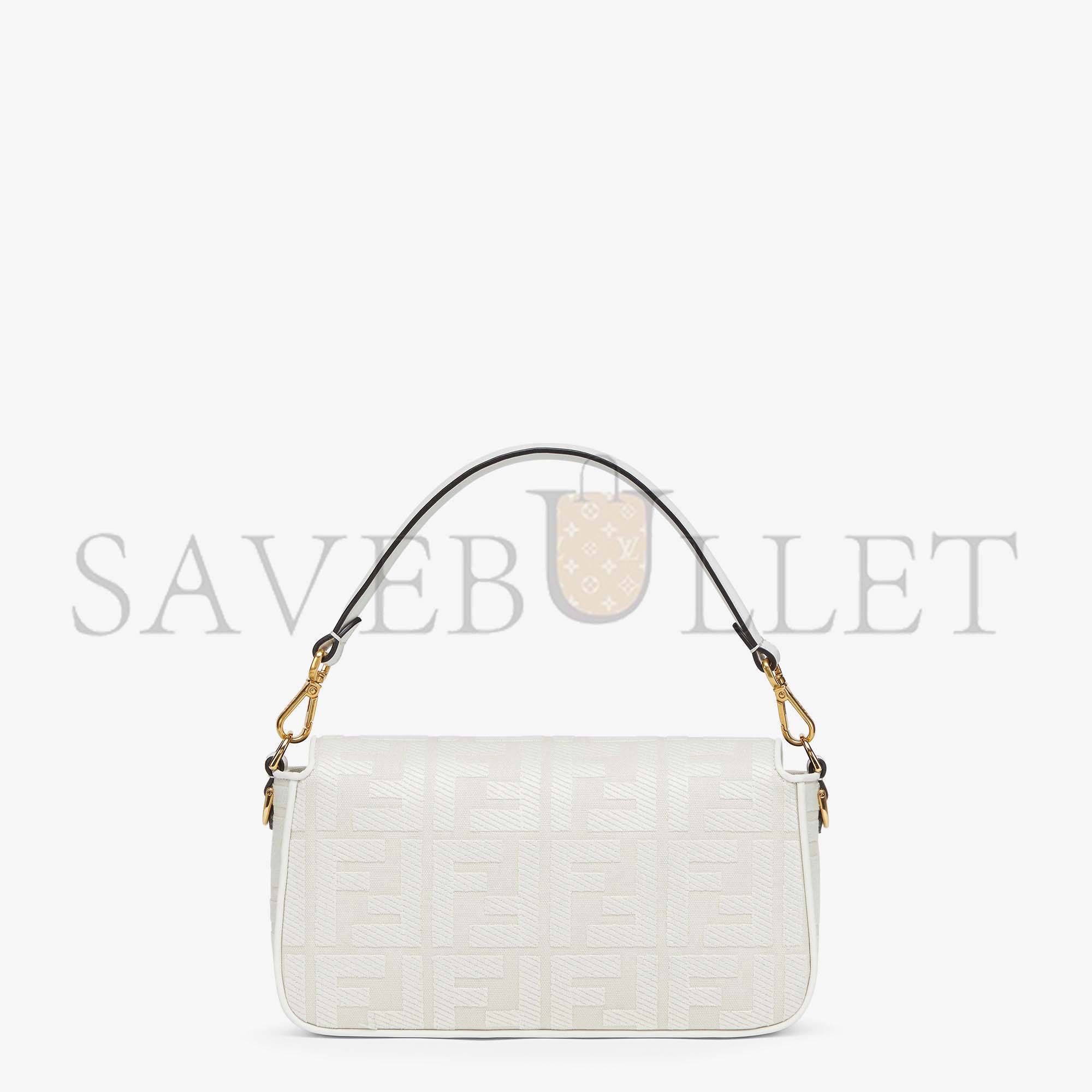 FENDI BAGUETTE - WHITE FF CANVAS BAG 8BR600AMCDF1CFK (27*15*6cm) FENDI BAGUETTE - WHITE FF CANVAS BAG 8BR600AMCDF1CFK (27*15*6cm)