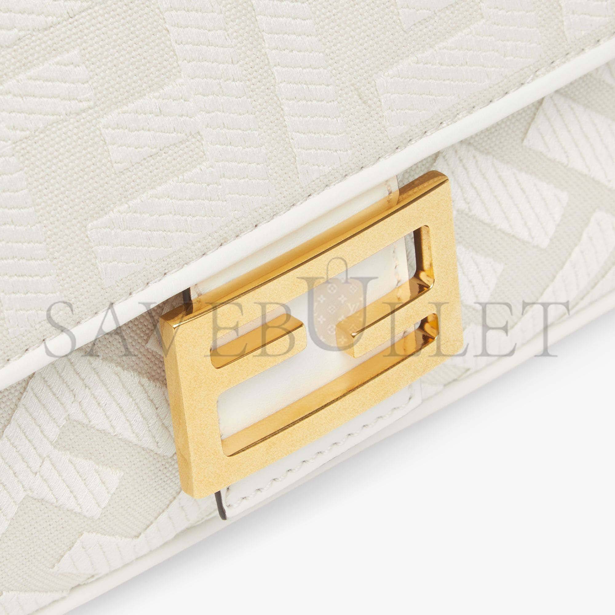 FENDI BAGUETTE - WHITE FF CANVAS BAG 8BR600AMCDF1CFK (27*15*6cm) FENDI BAGUETTE - WHITE FF CANVAS BAG 8BR600AMCDF1CFK (27*15*6cm)