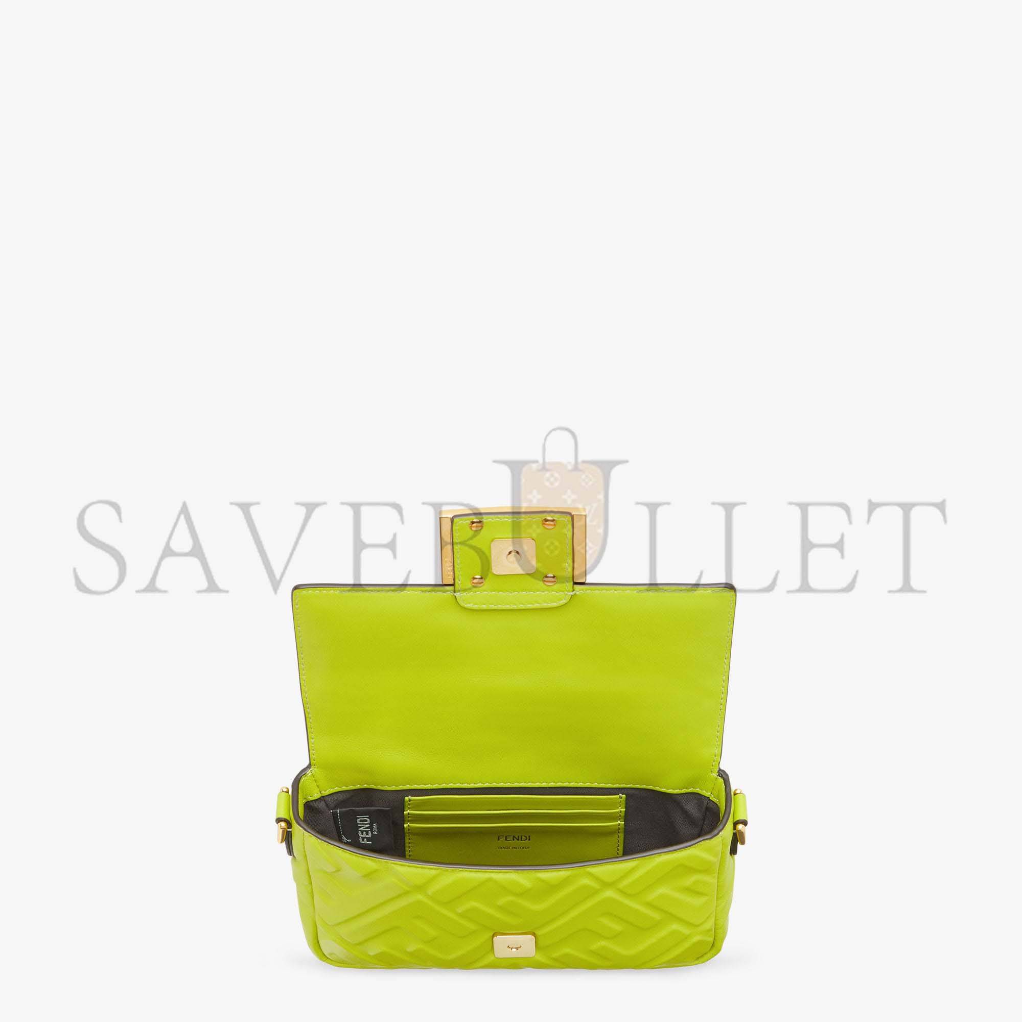 FENDI BAGUETTE MINI - ACID GREEN NAPPA LEATHER BAG 8BS017A72VF1JCM (19*11.5*4cm)