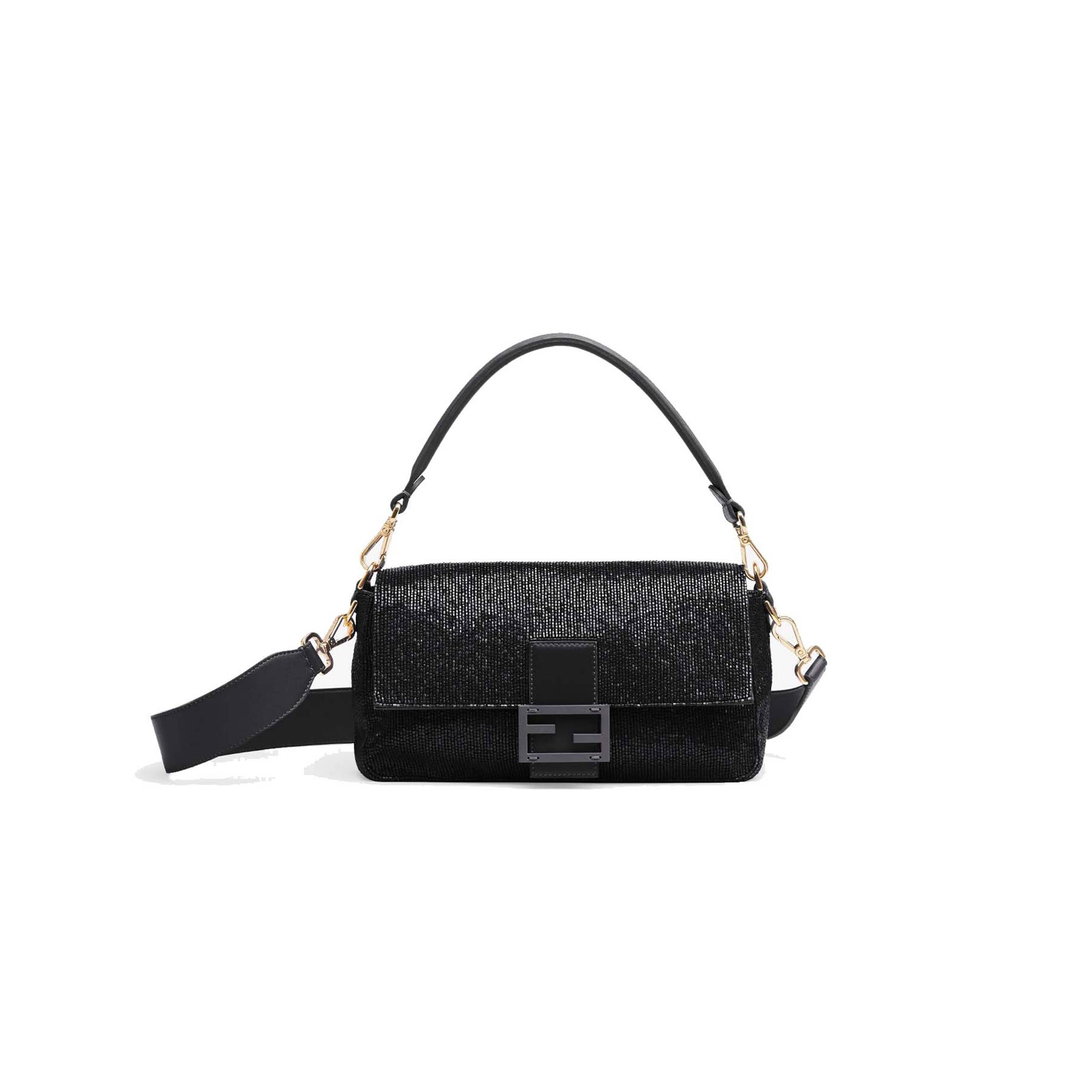 FENDI BAGUETTE - RE-EDITION BAG IN BLACK BEADS 8BR600AM2LF0KUR (27*15*6cm) FENDI BAGUETTE - RE-EDITION BAG IN BLACK BEADS 8BR600AM2LF0KUR (27*15*6cm)