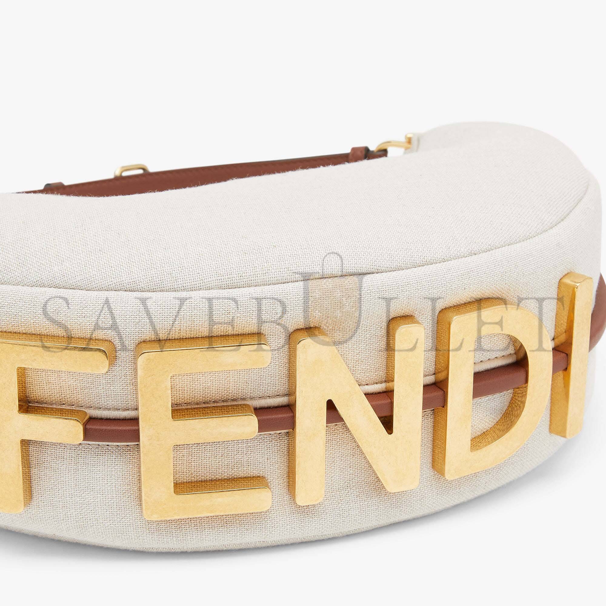 MEDIUM FENDI GRAPHY SMALL - WHITE CANVAS BAG 8BR798AKK1F1I3N (29*24.5*10cm)