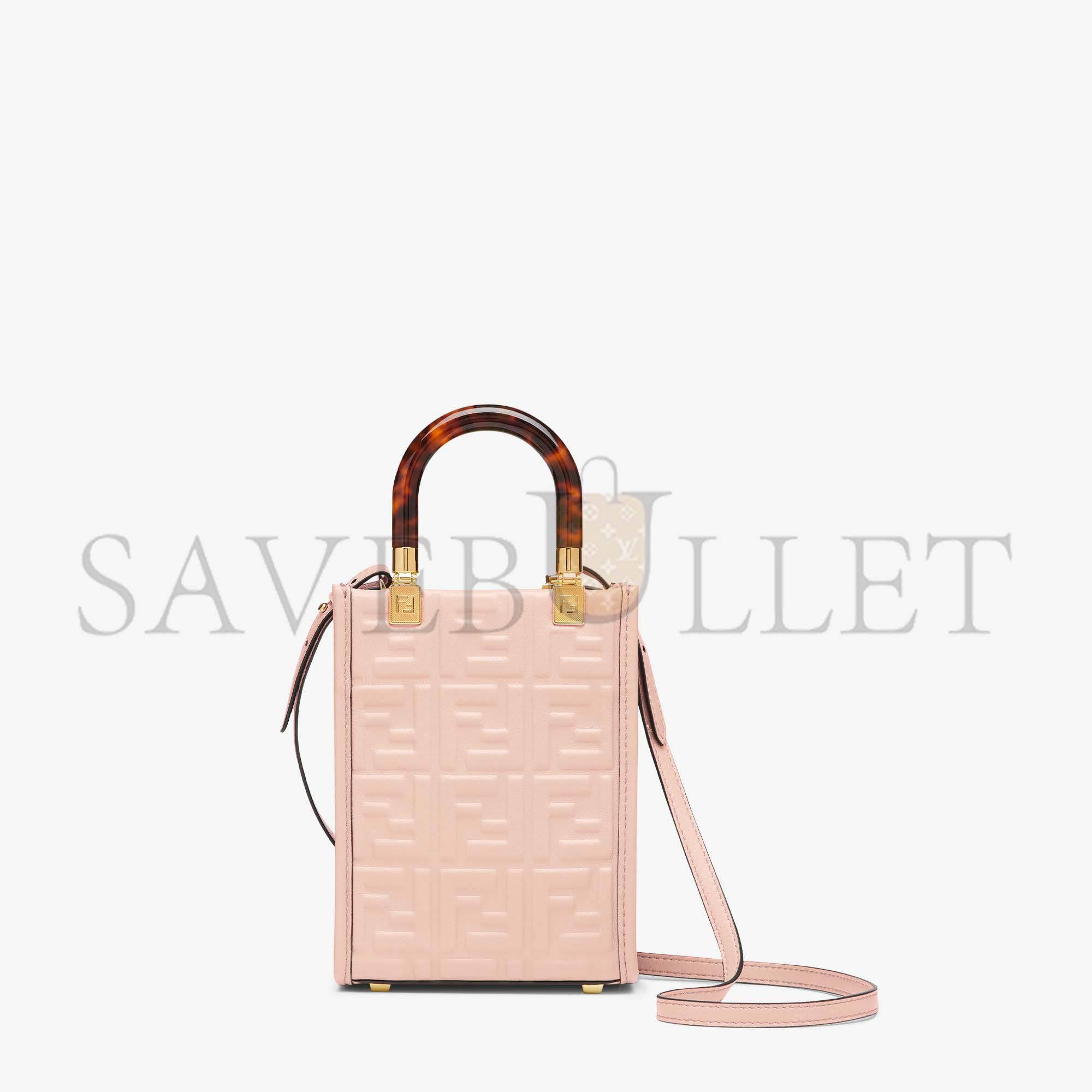 FENDI MINI SUNSHINE SHOPPER - PINK LEATHER MINI-BAG 8BS051AMCIF0J2F (18*13*6.5cm)