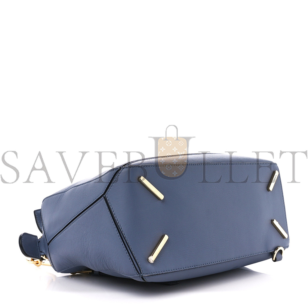 LOEWE CALFSKIN MEDIUM PUZZLE BAG BLUE (29*19.5*14cm)