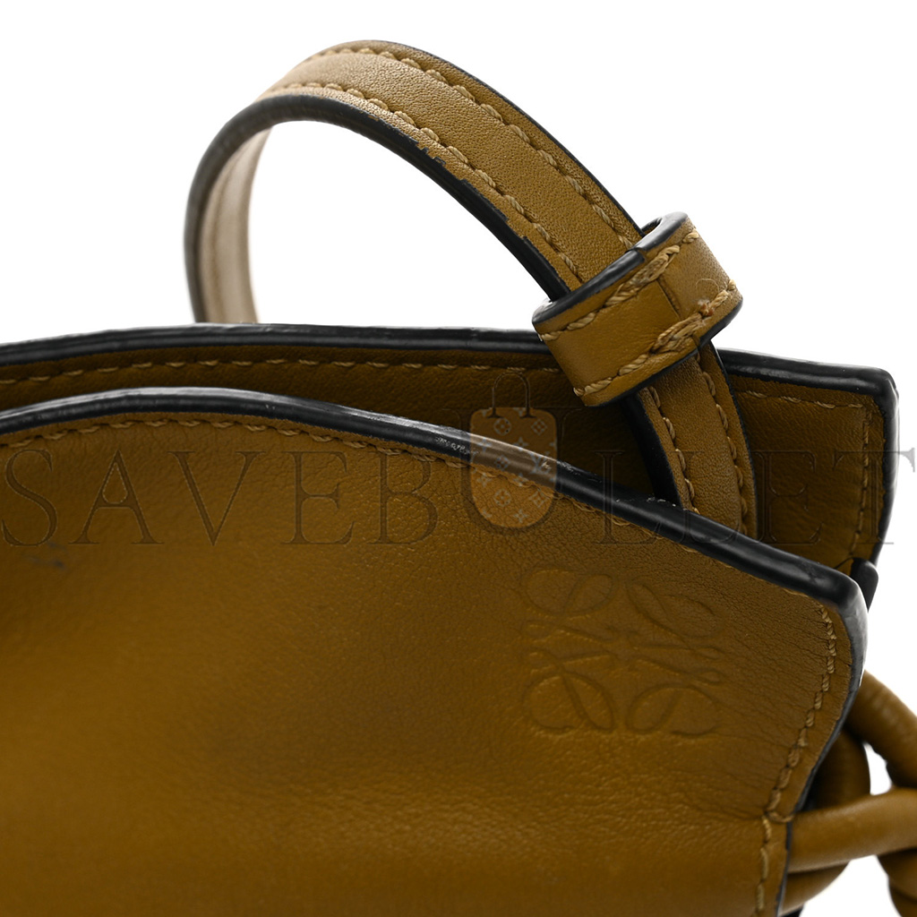 LOEWE CALFSKIN MINI FLAMENCO KNOT CLUTCH OCHRE (22*19*7cm)