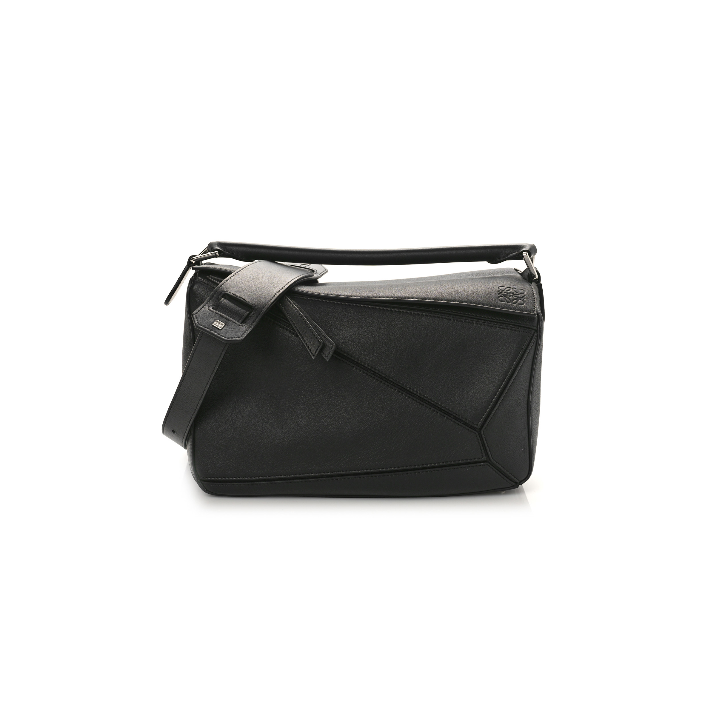 LOEWE CALFSKIN MEDIUM PUZZLE BAG BLACK (29*19.5*14cm)