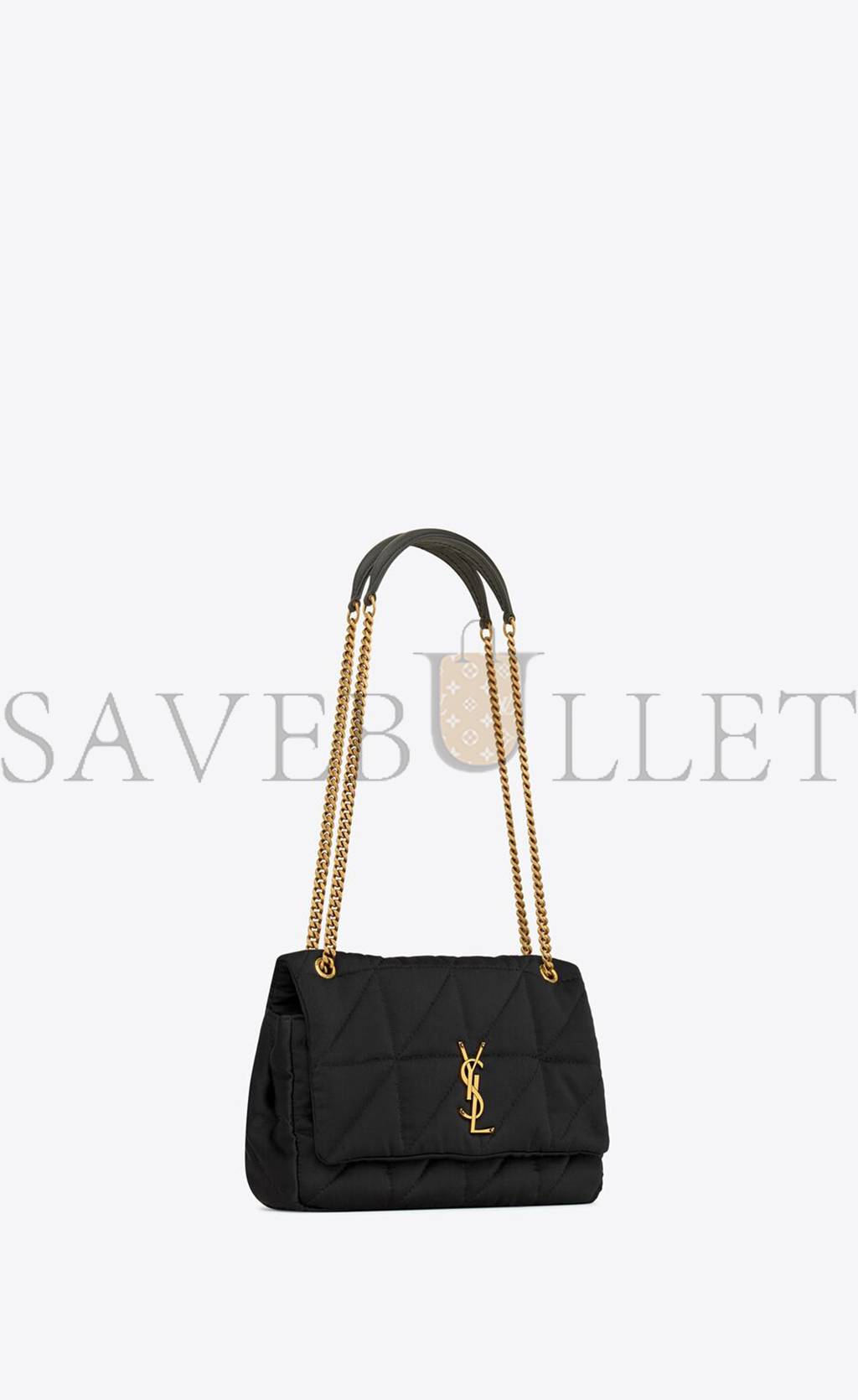 YSL JAMIE MEDIUM CHAIN BAG IN SATIN AND LEATHER 515821FAAUF1000 (25*15*7.5cm)