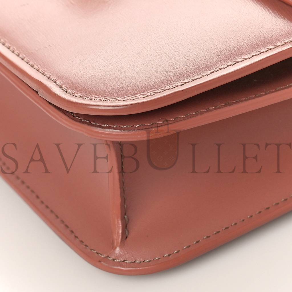 CELINE BOX CALFSKIN TEEN CLASSIC BOX FLAP BAG ANTIQUE ROSE (18*15*6cm) CELINE BOX CALFSKIN TEEN CLASSIC BOX FLAP BAG ANTIQUE ROSE (18*15*6cm)