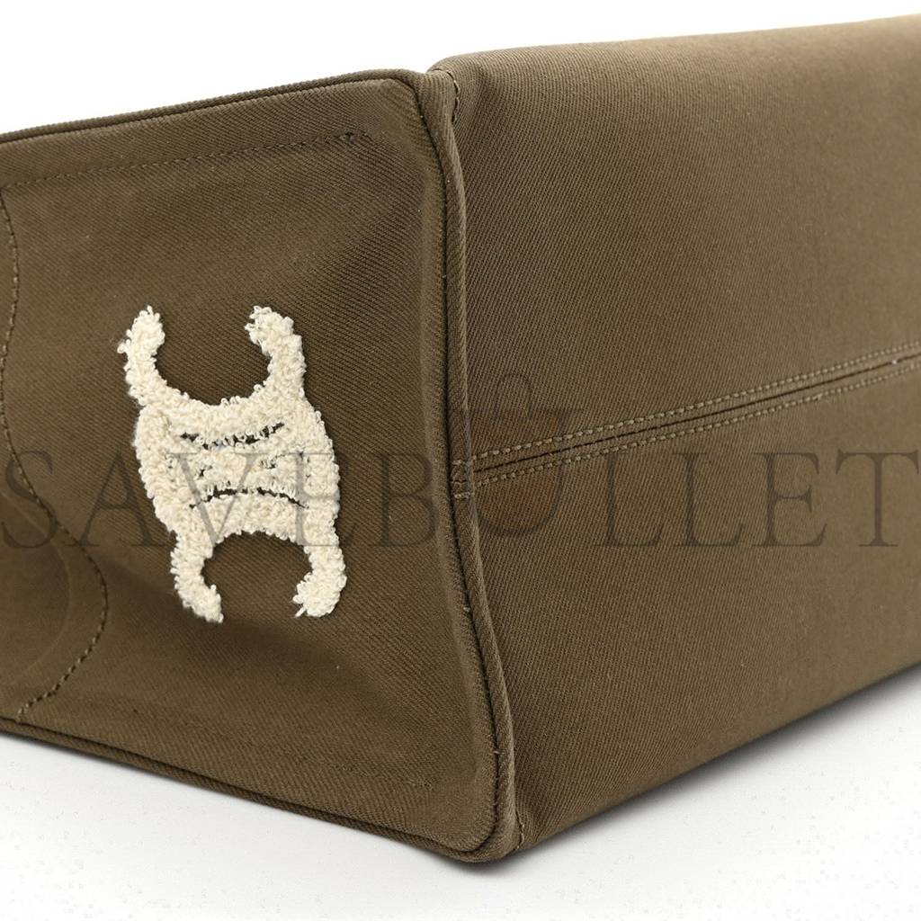 CELINE CANVAS CALFSKIN EMBROIDERED TRIOMPHE LARGE CABAS THAIS KHAKI TAN (41*29*17cm) CELINE CANVAS CALFSKIN EMBROIDERED TRIOMPHE LARGE CABAS THAIS KHAKI TAN (41*29*17cm)