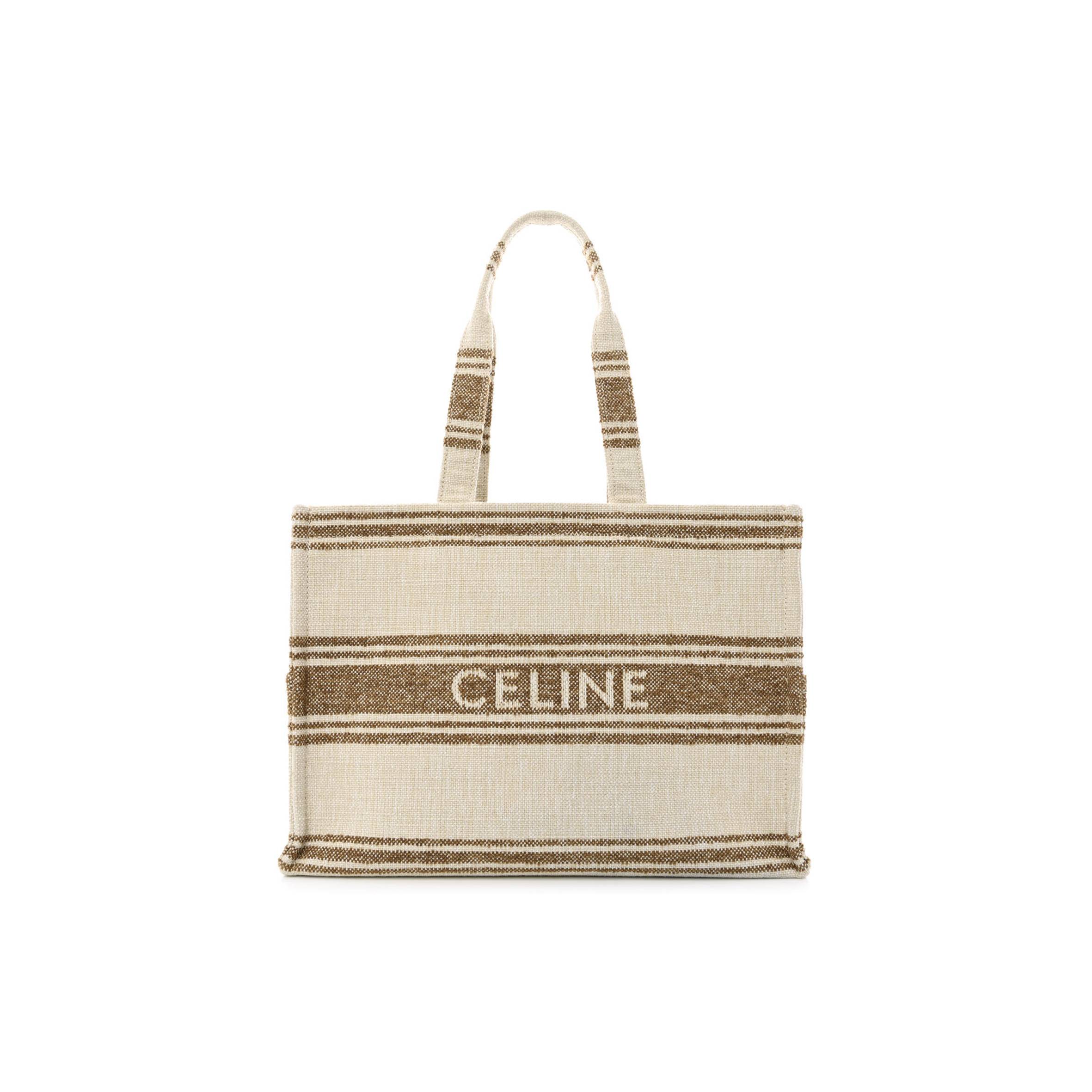 CELINE CANVAS CALFSKIN JACQUARD CABAS TOBACCO TAN (41*29*17cm) CELINE CANVAS CALFSKIN JACQUARD CABAS TOBACCO TAN (41*29*17cm)