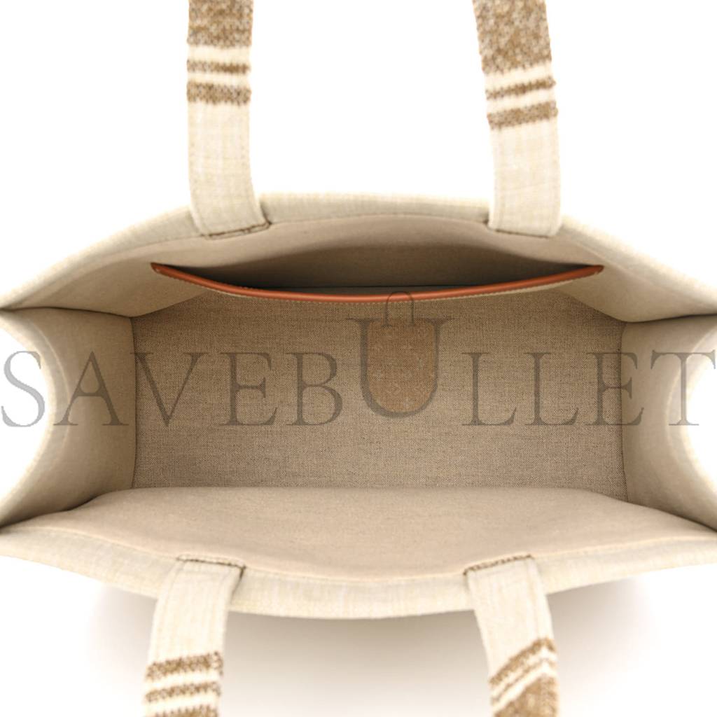 CELINE CANVAS CALFSKIN JACQUARD CABAS TOBACCO TAN (41*29*17cm) CELINE CANVAS CALFSKIN JACQUARD CABAS TOBACCO TAN (41*29*17cm)