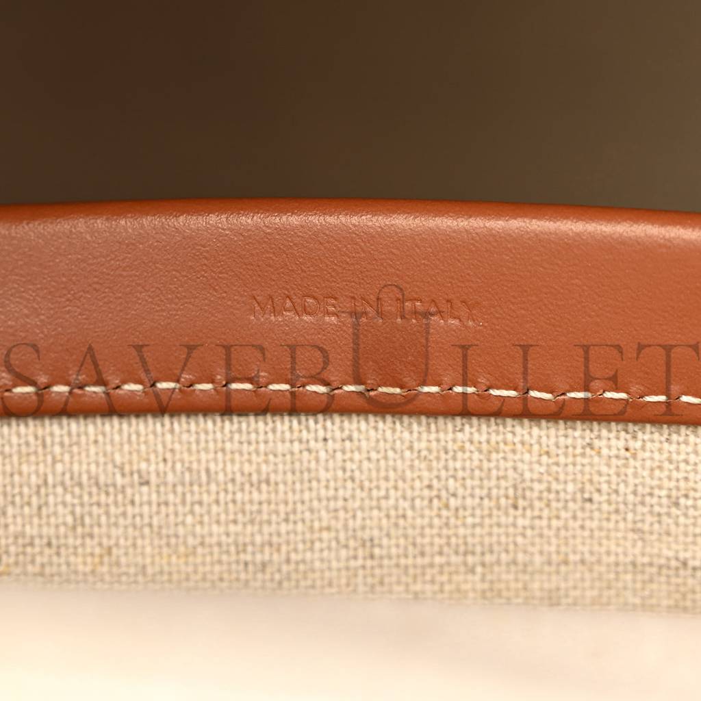 CELINE CANVAS CALFSKIN JACQUARD CABAS TOBACCO TAN (41*29*17cm) CELINE CANVAS CALFSKIN JACQUARD CABAS TOBACCO TAN (41*29*17cm)