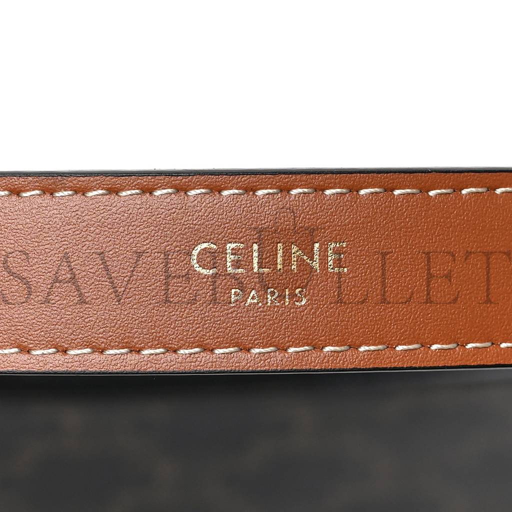 CELINE TRIOMPHE CANVAS CALFSKIN AVA SHOULDER BAG TAN (25*19*7cm) CELINE TRIOMPHE CANVAS CALFSKIN AVA SHOULDER BAG TAN (25*19*7cm)