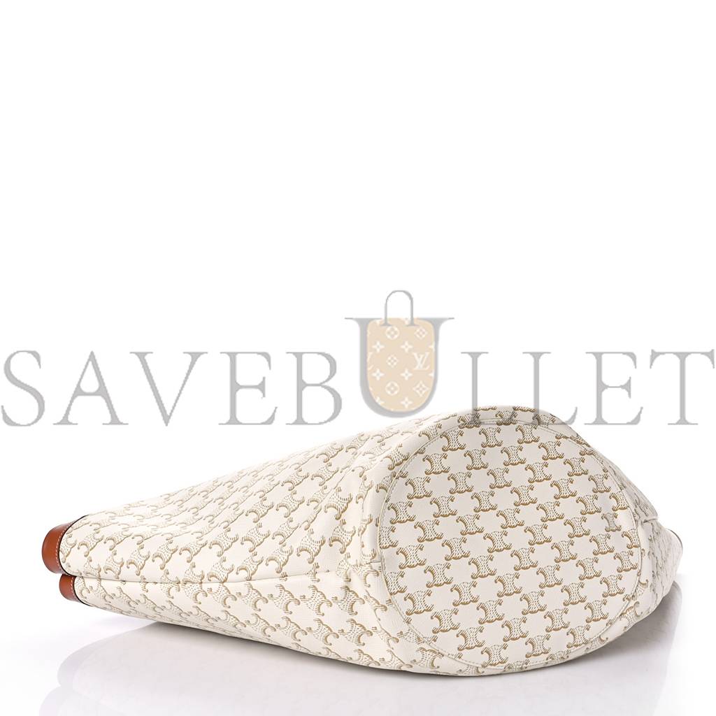 CELINE CALFSKIN CANVAS TRIOMPHE LARGE COUFFIN WHITE (31*23*20cm) CELINE CALFSKIN CANVAS TRIOMPHE LARGE COUFFIN WHITE (31*23*20cm)