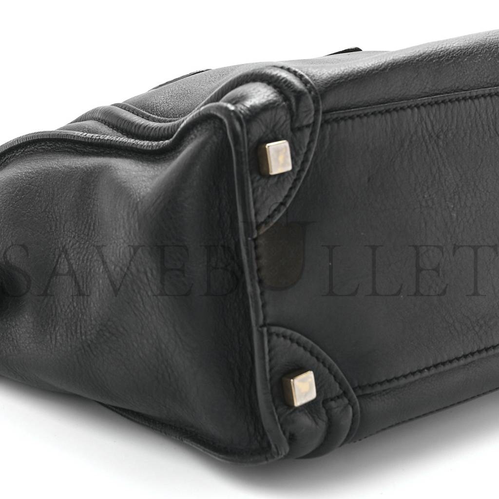 CELINE SMOOTH CALFSKIN MICRO LUGGAGE BLACK (26*26*14cm)