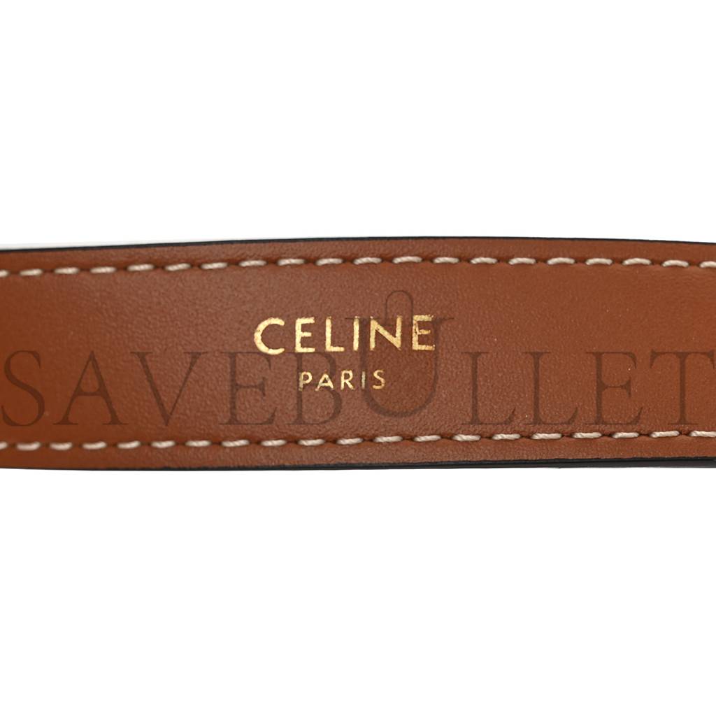 CELINE CANVAS CALFSKIN AVA TRIOMPHE SHOULDER BAG WHITE (25*20*7cm) CELINE CANVAS CALFSKIN AVA TRIOMPHE SHOULDER BAG WHITE (25*20*7cm)