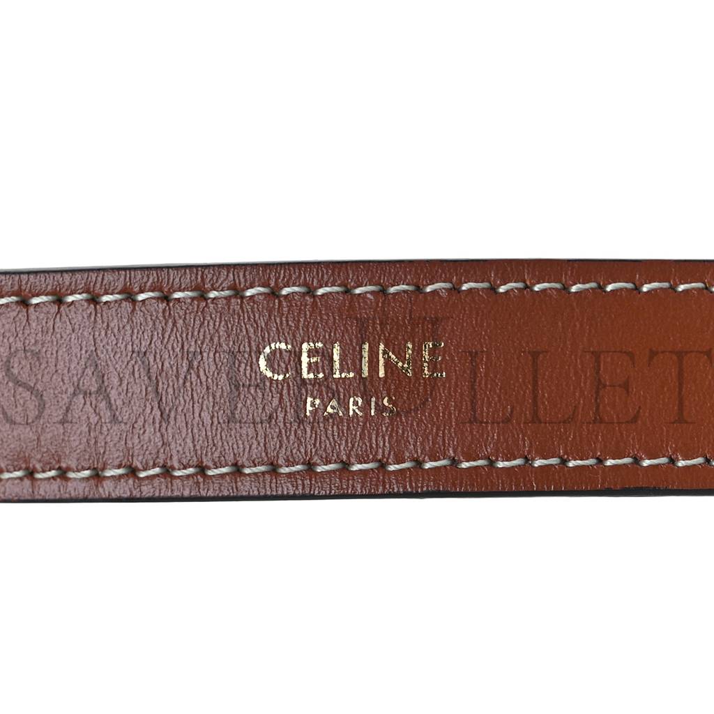 CELINE CANVAS CALFSKIN AVA TRIOMPHE SHOULDER BAG WHITE (23*13*6cm)