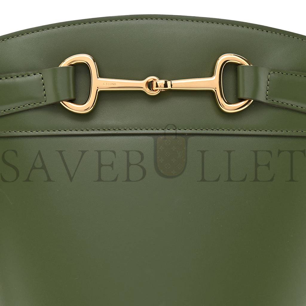 CELINE CALFSKIN CRECY BUCKET BAG GREEN (23*15*15cm) CELINE CALFSKIN CRECY BUCKET BAG GREEN (23*15*15cm)
