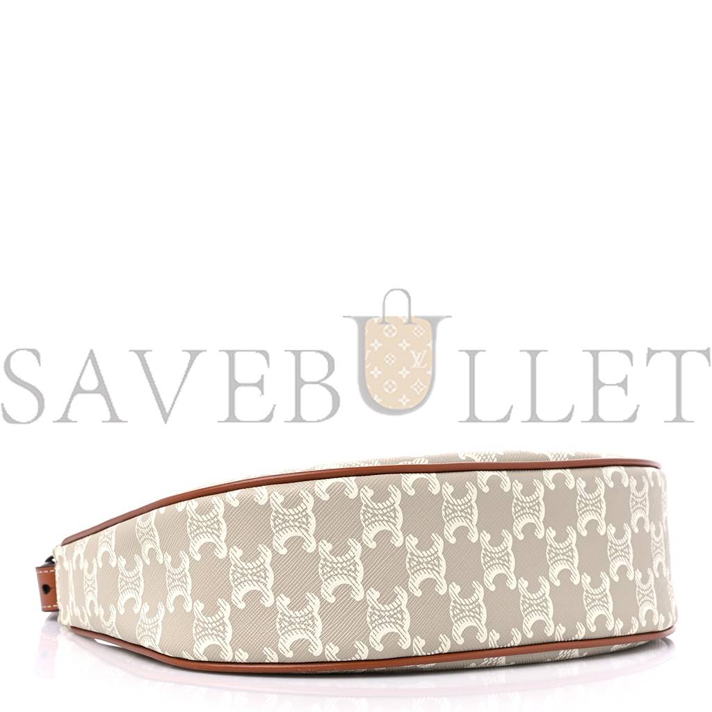 CELINE CANVAS CALFSKIN AVA TRIOMPHE SHOULDER BAG GREGE (25*13*7cm) CELINE CANVAS CALFSKIN AVA TRIOMPHE SHOULDER BAG GREGE (25*13*7cm)
