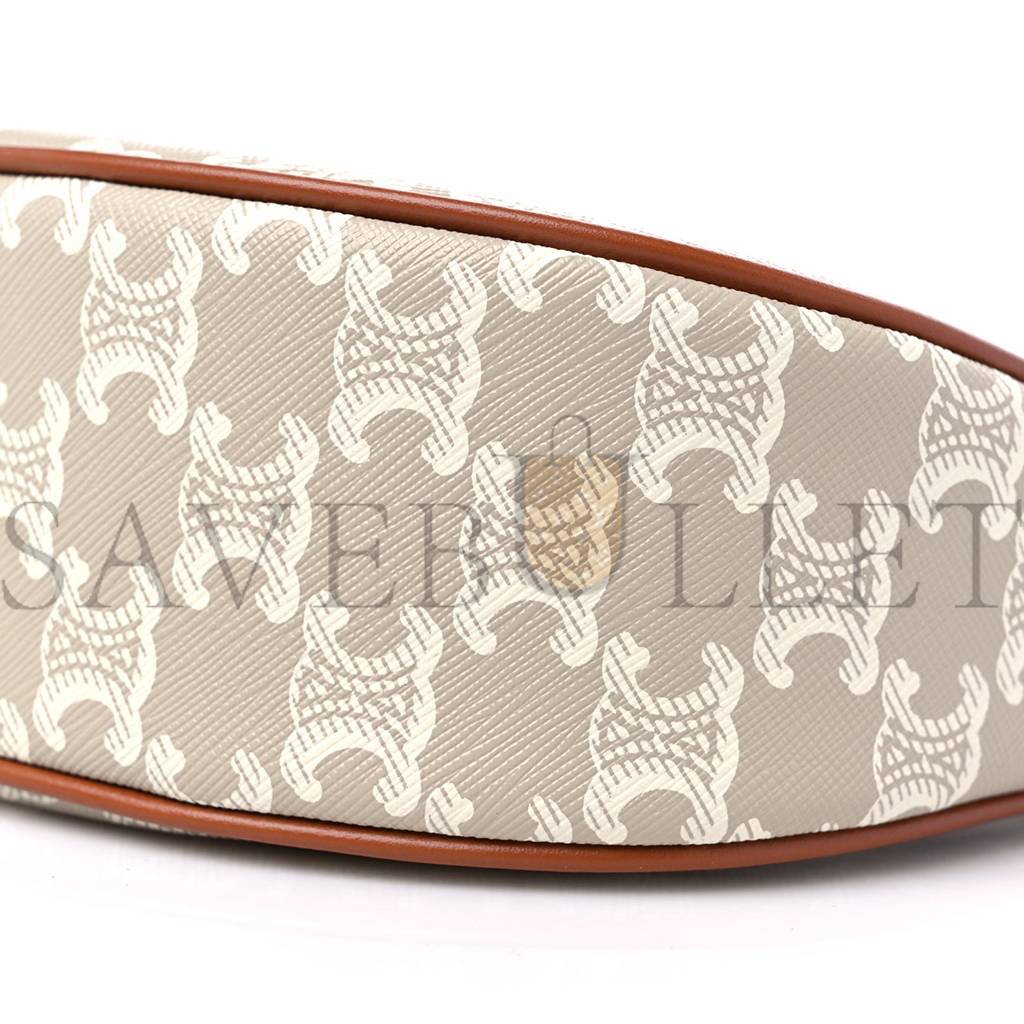 CELINE CANVAS CALFSKIN AVA TRIOMPHE SHOULDER BAG GREGE (25*13*7cm) CELINE CANVAS CALFSKIN AVA TRIOMPHE SHOULDER BAG GREGE (25*13*7cm)