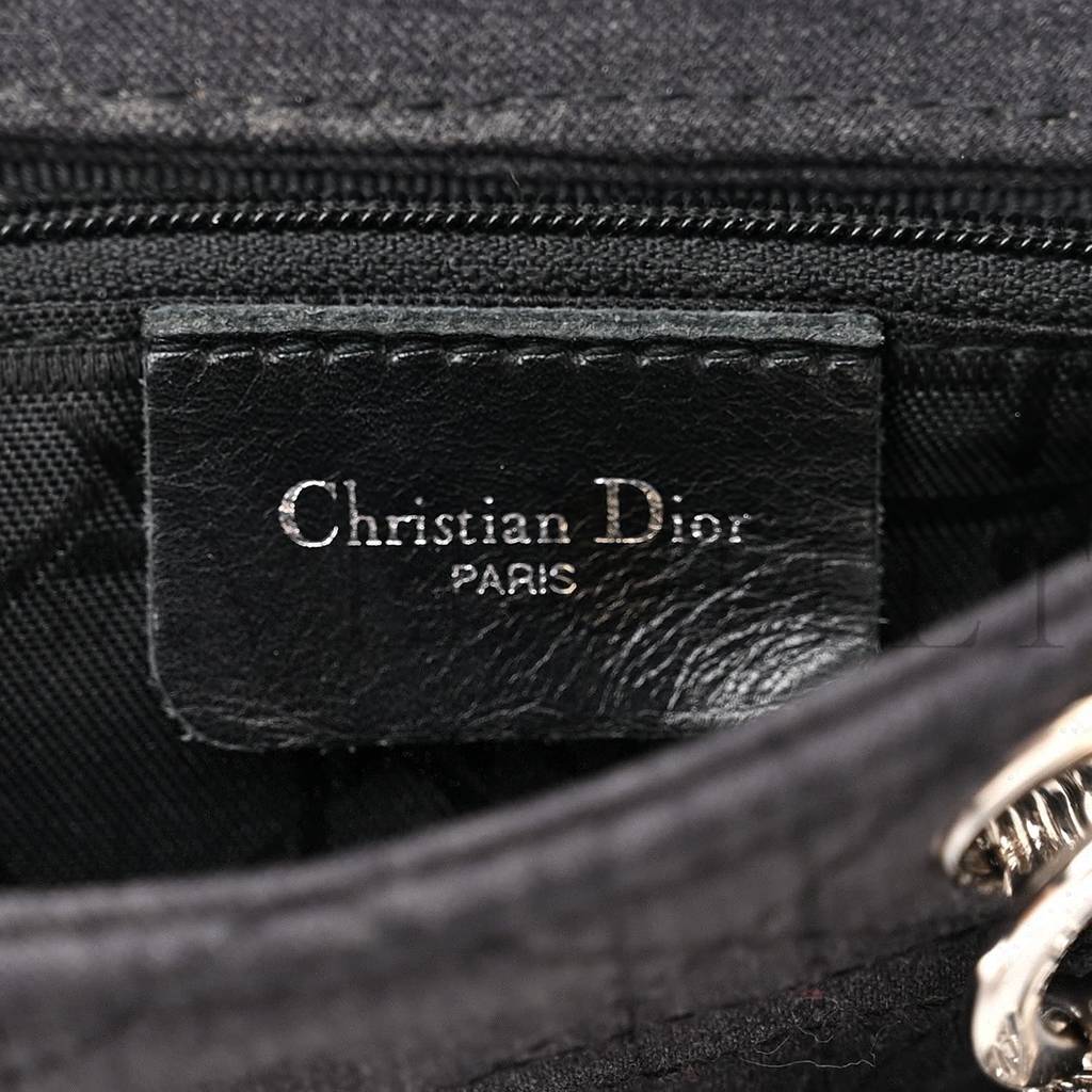 DIOR CANVAS CANNAGE MINI LADY DIOR BLACK (17*14*7cm)